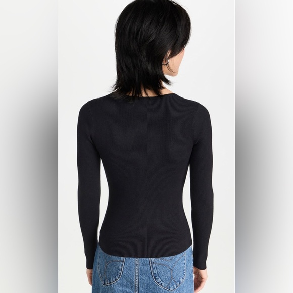 NWT Madewell Wide Rib Sweater Top Black - Picture 1 of 9